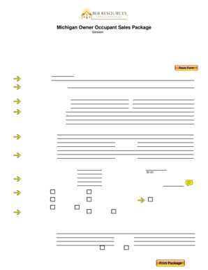Michigan Owner Occupant Sales Package