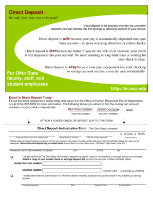 Direct Deposit Authorization Form