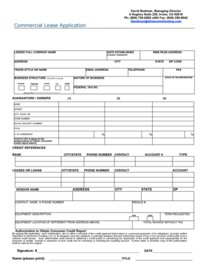 Commercial Lease Application