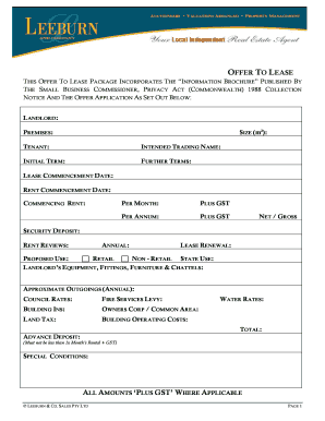 Australian Commercial Lease Offer