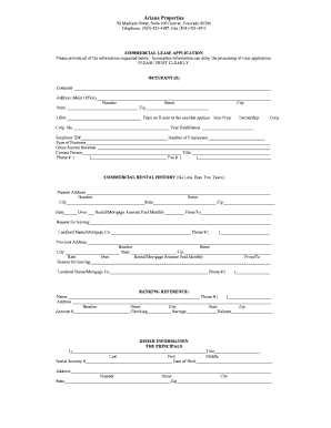 Commercial Lease Application
