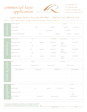 Commercial Lease Application Form