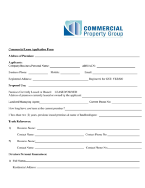 Commercial Lease Application Form