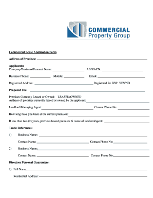 Commercial Lease Application Form