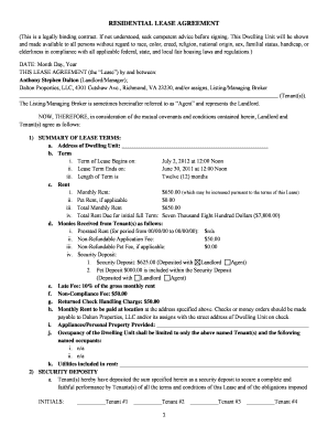 Virginia Residential Lease Agreement