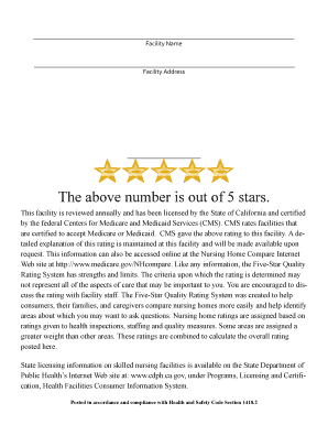 California Five Star Posting Mandate Form