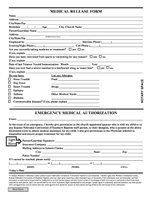 Medical Release Form