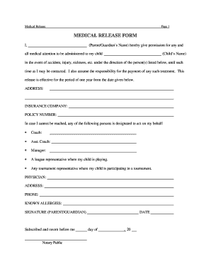 Medical Release Form