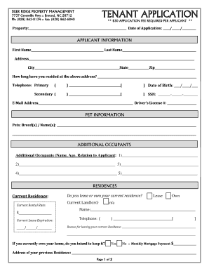 Tenant Application Form