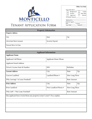 Tenant Application Form