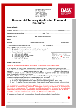 Commercial Tenancy Application Form