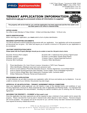 Tenant Application Form CL8