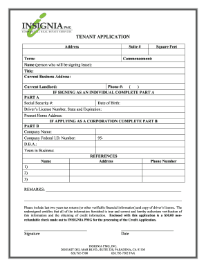 Tenant Application Form