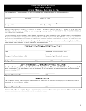 Youth Medical Release Form