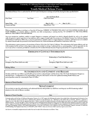 4-H Youth Medical Release Form