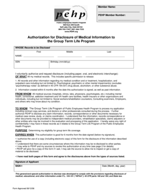 Authorization to Disclose Medical Information to Group Term Life Program