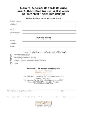 Medical Records Release Authorization Form