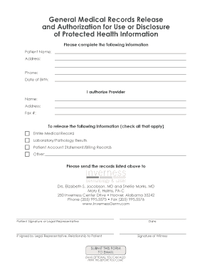 General Medical Records Release Authorization