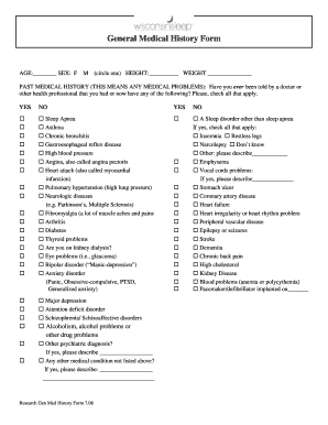 General Medical History Form