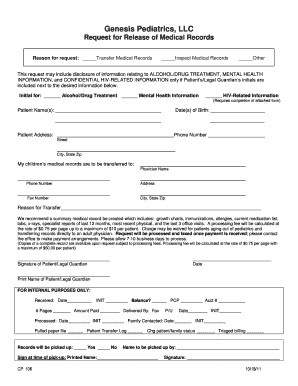 Request for Release of Medical Records