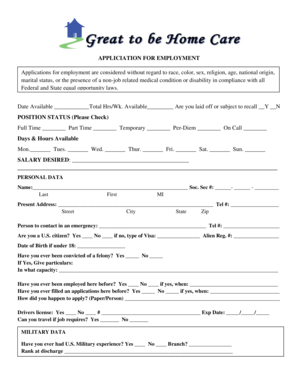 Employment Application Form