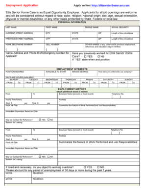 Employment Application Form