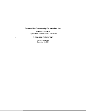 Fillable Online cfncf 2011 IRS Form 990 - Community Foundation of North