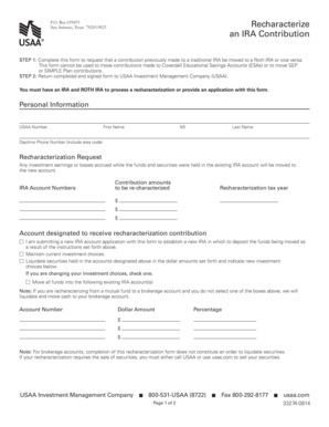 IRA Recharacterization Form