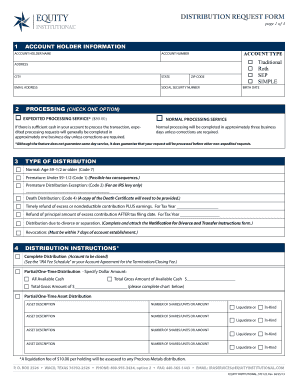 IRA Distribution Request Form