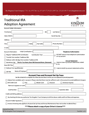Traditional IRA Adoption Agreement