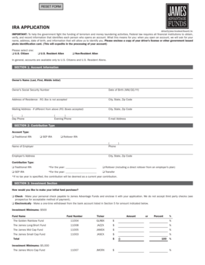 IRA Application Form
