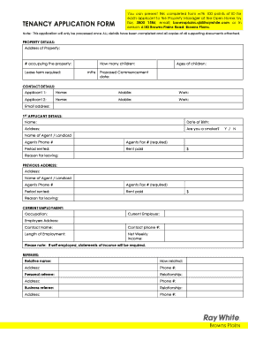 Residential Tenancy Application Form