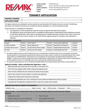 RE/MAX Results Tenancy Application Form