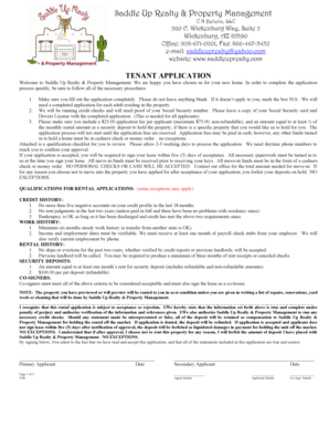 Saddle Up Realty Tenant Application