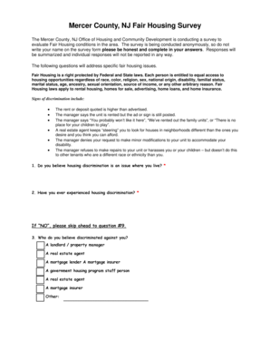 Mercer County Fair Housing Survey