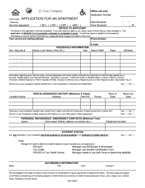 Apartment Rental Application Form