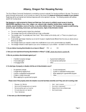 Albany Fair Housing Survey