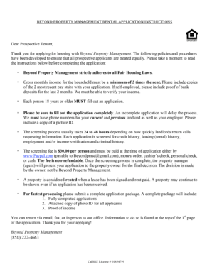 A2 Application for Rental Property