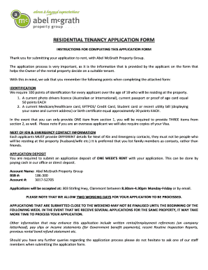 Residential Tenancy Application Form