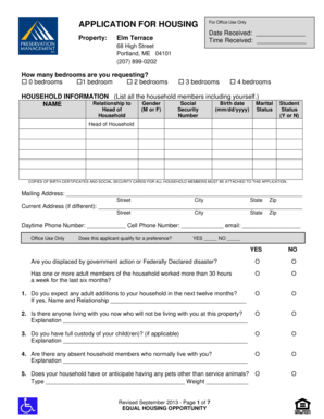 Maine Housing Application Form