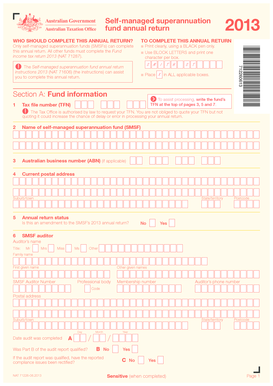 Self-Managed Superannuation Fund Annual Return 2013