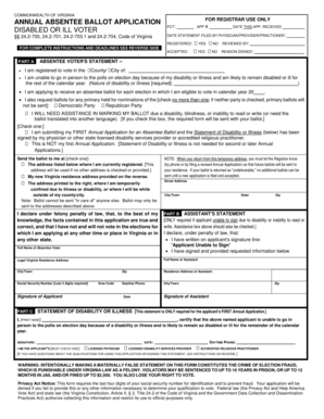 Virginia Annual Absentee Ballot Application