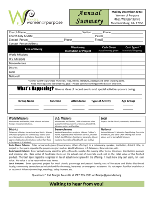 Annual Mail Report Form