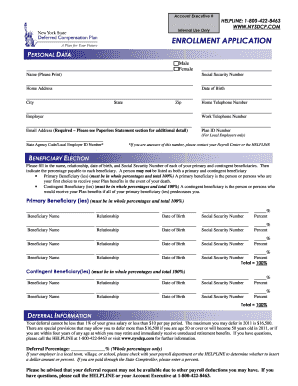 New York State Deferred Compensation Plan Enrollment Application