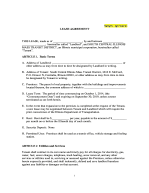 Illinois Lease Agreement