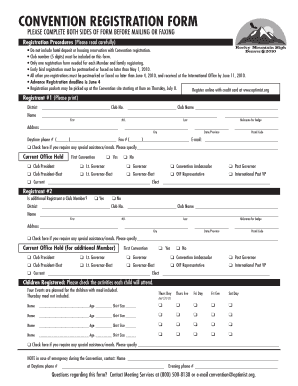 Convention Registration Form