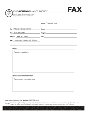 Ohio Homebuyer Education Budget Form