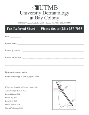 Fax Referral Sheet