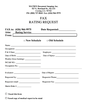 Rating Request Form