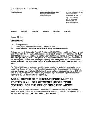 OSHA 300A Injury and Illness Report